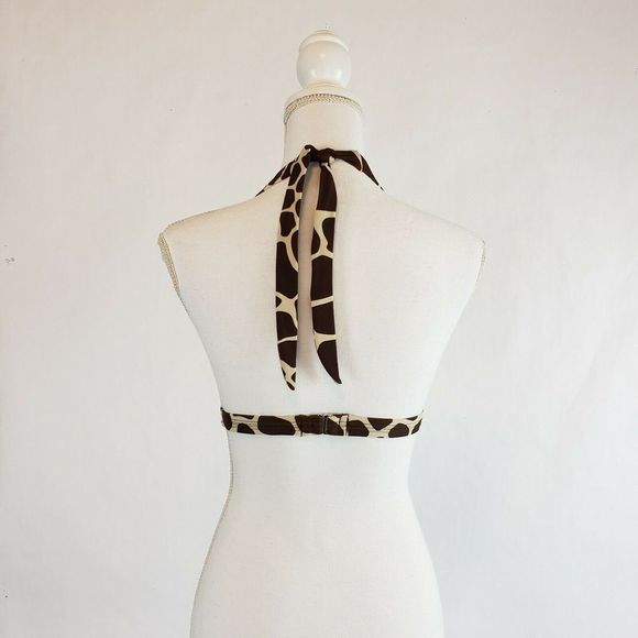 ISSAC MIZRAHI Animal Girafee Print Bra Top Size L - Picture 4 of 7